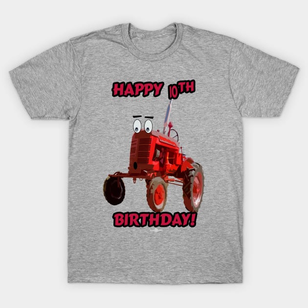 Happy tenth birthday tractor design T-Shirt by seadogprints